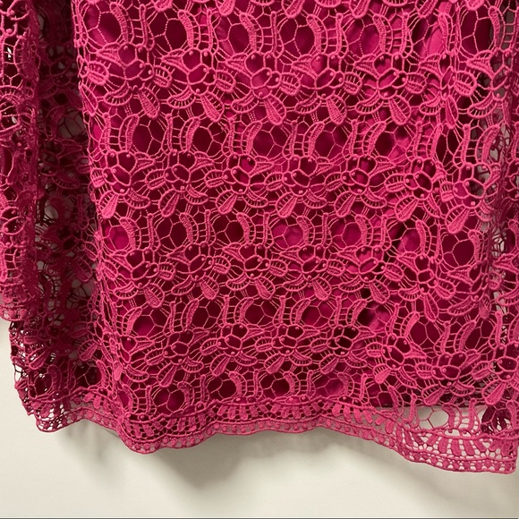 Gorgeous Brilliant Pink Floral Lace Anthony Richards Top! - Picture 8 of 13